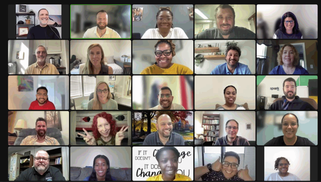 Faces on Zoom Call